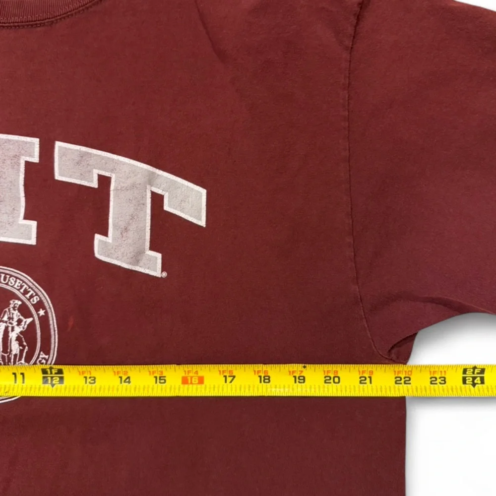VTG Y2K Men’s Burgundy Champion MIT Graphic T-Shirt Size XL - Picture 7 of 9